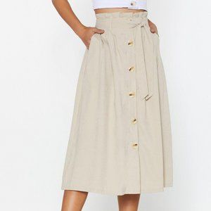 NASTY GAL Buttoned Midi Skirt